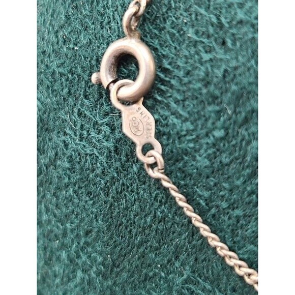 Sterling Silver Cuban Chain 18" 925 Italy Flat Curb Link Necklace Unisex Jewelry - Picture 3 of 4